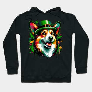 Cardigan Welsh Corgi in Saint Patrick's Day Festivity Hoodie